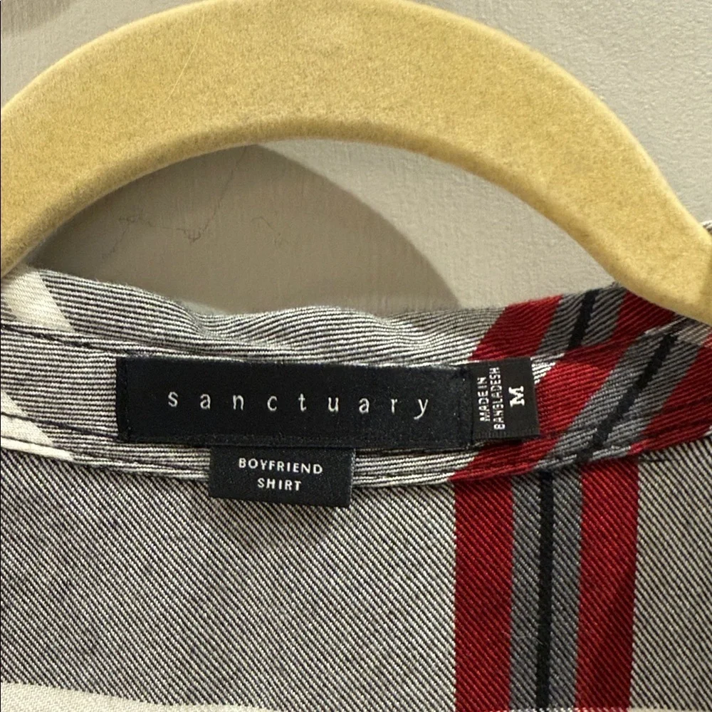Sanctuary Red and Gray Plaid Button-Up Top - Picture 2 of 3